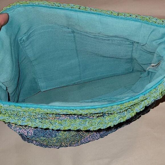 Cappelli Straworld Multicolor Should Crossbody Bag 13" x 9.5" Beautiful Stripes - Picture 7 of 13